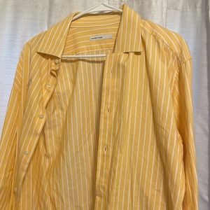 Alexander McQueen yellow, striped button down shirt mens